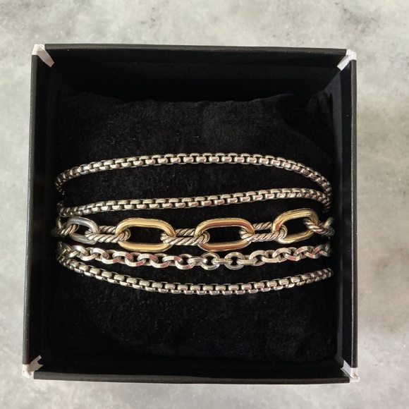 David Yurman multi row bracelet Silver/18K gold,  NWOT - Picture 5 of 10